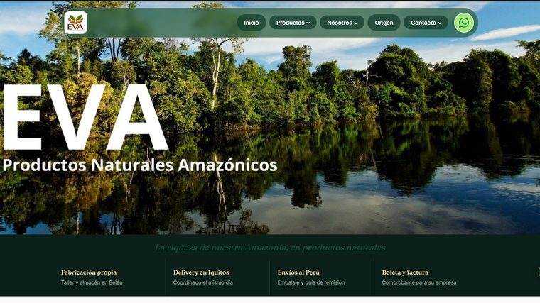 Web de EVA Productos Naturales